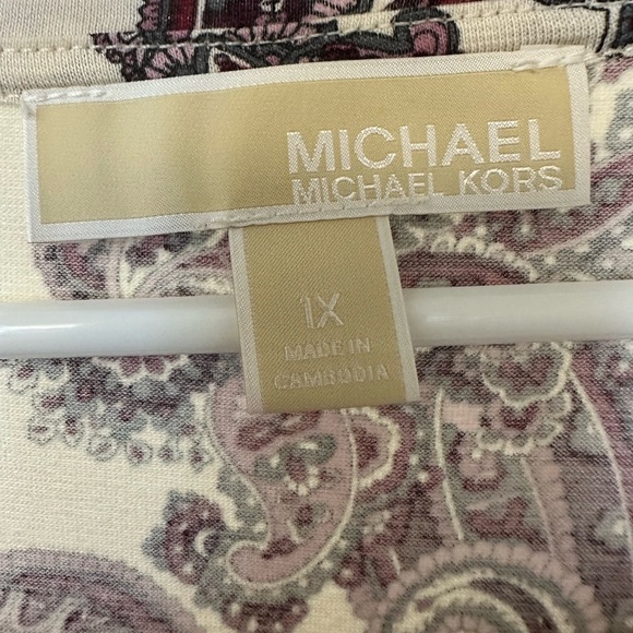NWOT MICHAEL MICHAEL KORS Womens Paisley Belted Pullover Dress Plus 1X - Picture 2 of 6